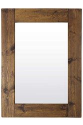 MirrorOutlet Large Rustic Natural Solid Wood Brown Wall Mirror 4Ft X 3Ft (122cm X 91cm), 122x91