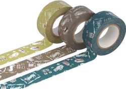 Classiky Set met 3 Masking Tape Washi Cats, verschillende kleuren, 20 mm x 15 m.