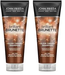 John Frieda Brilliant Brunette Colour Vibrancy Shampoo, Moisturising And Smoothing For Brown Hair, Aloe Vera, 250 ml (Pack Of 2)