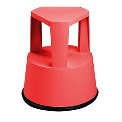 Queraltó qm-00080/10 - taburete escalera con ruedas retractiles rojo