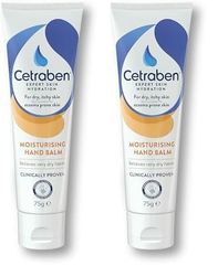 Cetraben Hand Balm for Dry & Eczema-Prone Skin, Clinically Proven Long-Lasting Moisturisation, Soothes Itching| Quick Absorbing, Contains Urea, For Daily Use, 1 x 75g (Pack of 2)