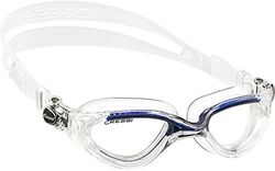 Cressi Flash Swim Goggles óculos de natação premium para adultos 100% anti-UV, transparente/azul, tamanho único
