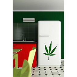 Tatoutex Stickers Feuille de Cannabis - Gris Clair, L 50cm x H 65cm