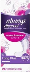 Always Discreet Long Plus 24 serviettes hygiéniques pour femme Protection forte que vous ne ressentez pas