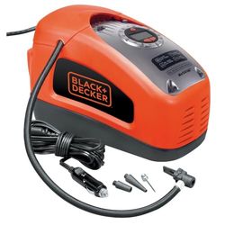 BLACK+DECKER Compressor de ar insuflável com cabo, potência 160 PSI, alimentação elétrica 230 V ou corrente de carro CC 12 V, ajuste digital de pressão, auto-desligado, ASI300-QS