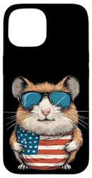 Costume de hamster patriotique avec le drapeau américain Coque pour iPhone 15