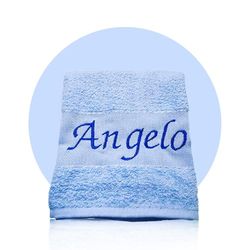 Asciugamani Personalizzati Con Nome - Asciugamano Asilo Personalizzato, Set Bagno, Asciugamano Personalizzato (Asciugamano Singola, Azzurro)