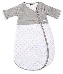 Gesslein Bubou Gigoteuse pour bébé Toutes Saisons avec régulation de la température (Ajustement Optimal, Longue Fermeture éclair, 110), étoiles Grises et Blanches