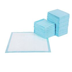 FEANDREA 100 Tapis Éducateurs Absorbant Chien, 60 x 60 cm, Bleu et Blanc, PTD60B