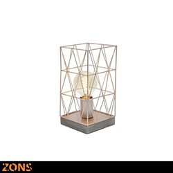 Lámpara de mesa metal H27 cm 3 colores surtidos + bombilla Edison Beige