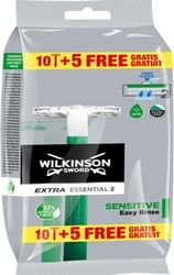 Wilkinson Extra 2 Sensitive Rasoio Usa e Getta, 15 Pezzi