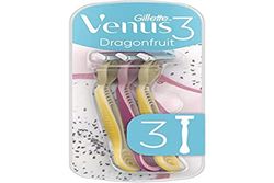 Gillette Venus Dragonfruit - 3 rasoi usa e getta da donna, 3 rasoi da donna con lame comode