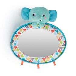 Bright Starts See & Play Espelho de elefante para viagem, assento de carro e carrinho de bebé