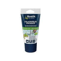 BOSTIK Cola de papel pintado branco, cola papel de parede parede, autocolante reparador, acabamento final transparente, todos os tipos de papéis de parede, ideal para cantos e juntas, pronto a usar,