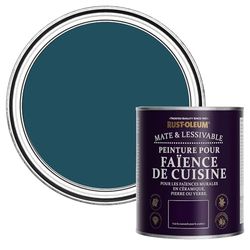 Rust-Oleum Peinture Bleue Résistante à l'eau pour Faïence de Cuisine, Finition Mate - Uniforme 750ml