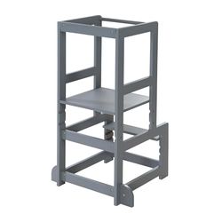 roba Torre de Aprendizaje Montessori - Taburete Seguro para niños - como ayudante de Cocina - Soporta hasta 80 kg - Madera Antracita
