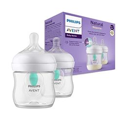 Philips Avent Natural Response-babyfles - 2 Babymelkflessen van 125 ml met AirFree-opening, BPA-vrij, voor pasgeboren baby's van 0 maanden en ouder (model SCY670/02)