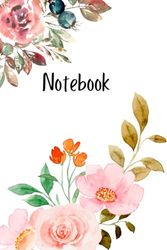 Notebook: Blank Line Journal for Women / Floral Notebook