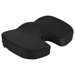 Amazon Basics Rectangulaire Coussin d’assise en mousse à mémoire de forme pour siège de bureau, 45 x 35.8 x 7.1 cm, Noir