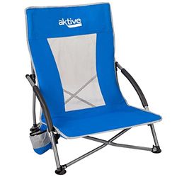 AKTIVE Silla plegable de playa, Hamaca playa plegable ligera, Tejido poliéster, acero, 50x51x67 cm, Peso máx 110 kg, respaldo transpirables, Ligera, fácil de transportar (62636)