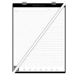 Rocketbook Orbit Letter Page Pack - Smart Reusable Legal Pad - Dot-Grid & Lined, White