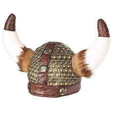 W WIDMANN MILANO Party Fashion 09169 - Vikinghelm met hoorns en vacht, Nordmann, rover, hoed, hoofdtooi, accessoire, themafeest, carnaval