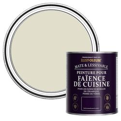 Rust-Oleum Peinture Beige Résistante à l'eau pour Faïence de Cuisine, Finition Mate - Avoine 750ml