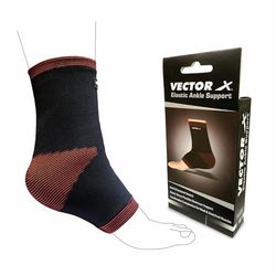 Vector X VNS-005 Support de cheville | Couleur : noir | Taille : petit | Pour hommes et garçons | Matériau : tissu élastique | Chaussettes pour pieds et chevilles | Manchon de compression de cheville