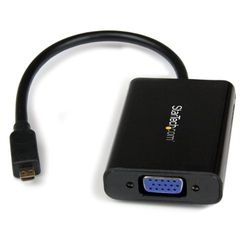 StarTech.com Cable Adaptador Externo Conversor Vídeo Audio Micro HDMI® a VGA - 1x HD15 Hembra - 1x Micro HDMI Macho - 1x Mini Jack Hembra