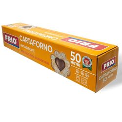 FRIO - Rotolo Carta Forno 50 metri x 33 cm - Antiaderente per Forno, Microonde e Conservazione - Pronto all'Uso - Ideale per Pizze e Teglie - Biodegradabile, Riciclabile, Compostabile