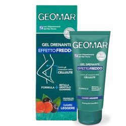 GEOMAR | Gel Drainant Effet Froid, contre les Imperfections de la Cellulite, procure des Jambes Légères, Ingrédients à 95% d'Origine Naturelle, Made in Italy, 200 ml