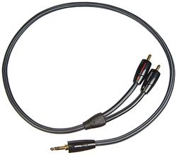 AudioQuest 0,6 m Tower 3,5 mm - 2 x RCA cabo de áudio 0,6 m 3,5 mm preto - cabos de áudio (3,5 mm, 2 x RCA, cobre, 0,6 m, preto)