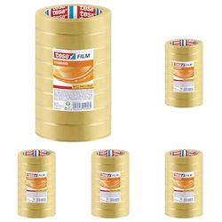 tesafilm standard - Cinta Adhesiva Multiuso Transparente para el Hogar, la Oficina y la Escuela - 66 m x 19 mm - 8 Piezas (Paquete de 5)