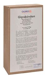 Glorex 6 9502 86 - Bende di Gesso in Confezione da 5 kg, Tessuto per modellismo, Maschere, Decorazioni e per l'impronta della Pancia del Bambino
