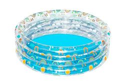 Bestway Rainbow Inflatable Kids Play Pool, Rectangular, Multicolor, 445L, 6+