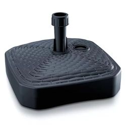 GARDENIX Parasolstandaard, vierkant, antraciet, rotanlook, van kunststof, vulbaar met zand, water, grind voor tuin, strand, terras, parasolhouder, parasolstandaard, standaard