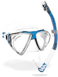 Cressi Uniseks-volwassene Combo Clear/Blue Penta & Snorkel Alfamasker voor duiken en snorkelen, transparant/blauw, eenheidsmaat