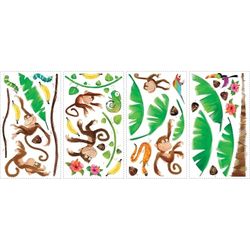 Stickers Repositionnables, Petits Singes dans la Jungle