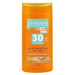 CLINIANS | Latte Protettivo Anti Age SPF30, con Acido Ialuronico, 200mL