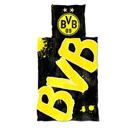 Borussia Dortmund, Bed linen GLOW IN THE DARK, black-yellow, 135x200