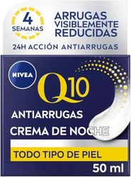 NIVEA Q10 Power Antiarrugas Cuidado de Noche (1 x 50 ml), crema antiarrugas hidratante, crema de noche para reducir las arrugas, crema reafirmante facial, 6.8