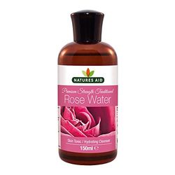 Natures Aid Rose Water 150ml – Premium Strength Natural Skincare Tonic – Sweet Fragrance – Moisturises & Refreshes Hydrating Cleanser – Vegan, Non-GMO, Gluten-Free, No Added Ingredients