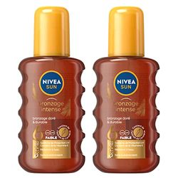 NIVEA SUN Spray solaire au carotène FPS 6 (2 x 200 ml), spray huile solaire à la vitamine E, protection solaire UVA/UVB pour un bronzage intense et durable