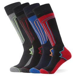 FM London confezione da 4, calze termiche da sci per uomo e donna, vestibilità ergonomica per il massimo comfort durante l'attività, Multicolore (assortito), 37-42