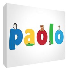 Little Helper Panel Decorativo Bebé/Bautizo Idea de Regalo, Diseño de Dibujo Personalizada con Nombre Para Adolescente Paolo 10.5 x 14.8 x 2 cm multicolor