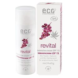 Crema intensiva ECO Revital SPF 15 50 ml con extracto de semilla de uva orgánico, ácido hialurónico y aceite de semilla de cáñamo orgánico - Cosmos Organic