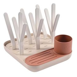 BEABA, Scolabiberon E Asciugabiberon, Grande Capacità, Modulare, Fino A 6 Biberon E Stoviglie Per Bambini, Vaso Accessorio, Drenaggio Ottimizzato, Facile Da Riporre, Compatto, Pratico, Terracotta