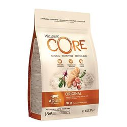 Wellness CORE Original, kalkoen & kip, 300g, droogvoer voor alle katten, helpt haarballen onder controle te houden, natuurlijke & graanvrij droog kattenvoer