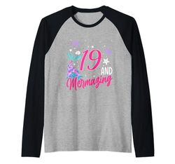 19 e Mermazing divertenti regali di compleanno per 19 anni Maglia con Maniche Raglan