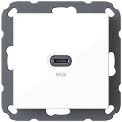 Stazione di ricarica USB da incasso, caricatore USB-C 65 watt, bianco s. c.